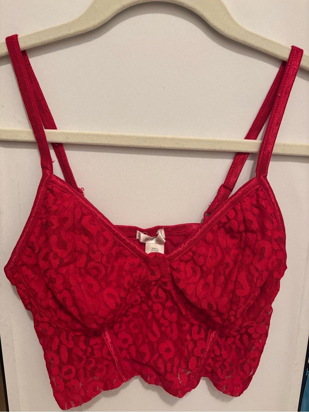 Red Lace Longline Bralette